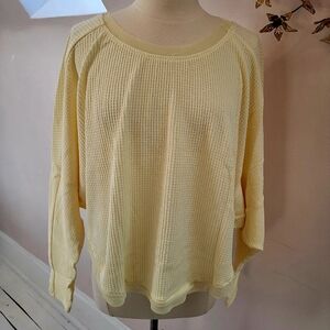 Hem & Thread Yellow Waffle Knit Top